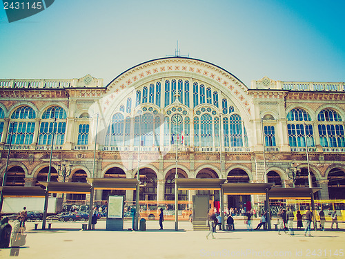 Image of Retro look Porta Nuova station, Turin