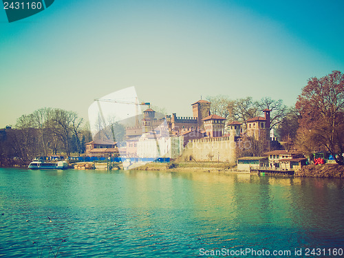 Image of Retro look River Po, Turin, Italy