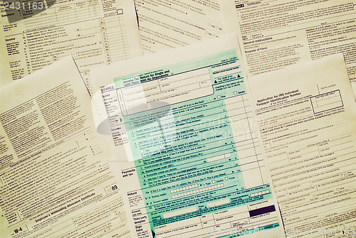 Image of Retro look Tax forms