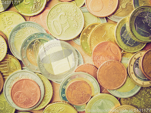 Image of Retro look Euro coins