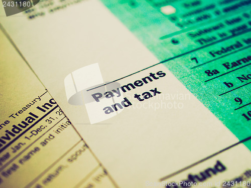 Image of Retro look Tax forms