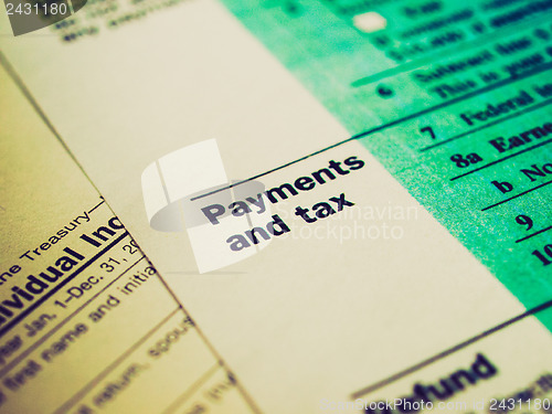 Image of Retro look Tax forms