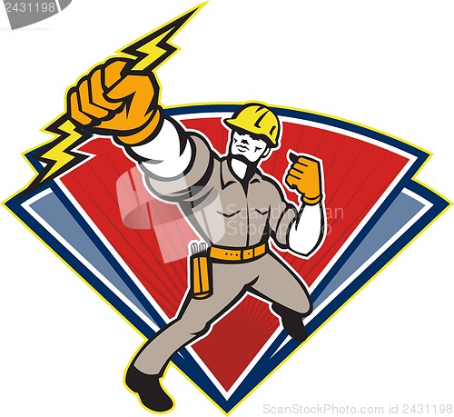 Image of Electrician Punching Lightning Bolt