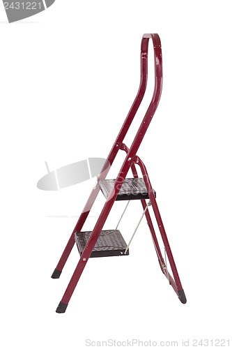 Image of Old red step ladder