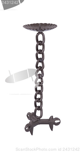 Image of Tall candle holder, made from a chain