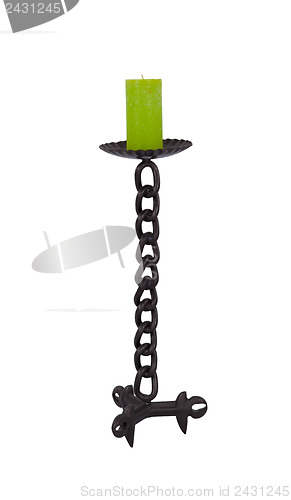 Image of Tall candle holder, made from a chain