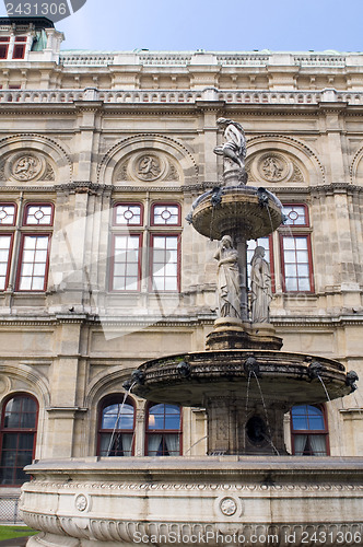 Image of Vienna Opera house fountain statues Austria Europe