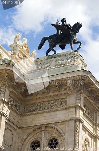 Image of Vienna Opera house fountain statues Austria Europe