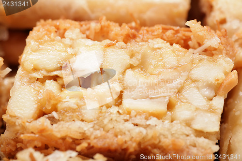 Image of Macro shot of a delicious arabic desert baklava.  Is made of fil