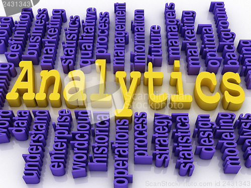 Image of 3d concept illustration of analytics business analysis 