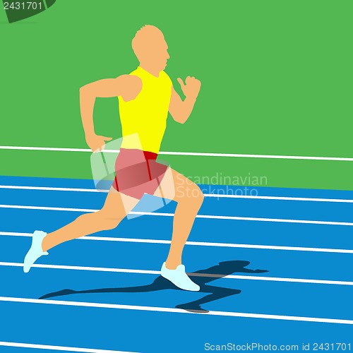 Image of Running silhouettes. Vector illustration.