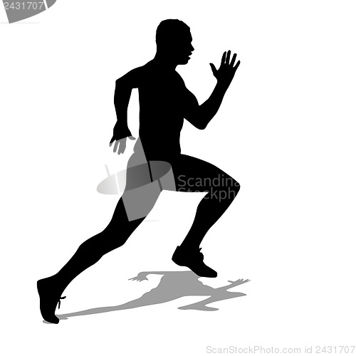 Image of Running silhouettes. Vector illustration.