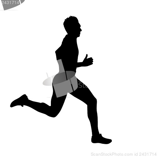 Image of Running silhouettes. Vector illustration.