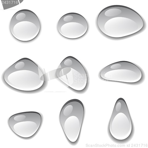 Image of Set of water drops. Vector illustration.