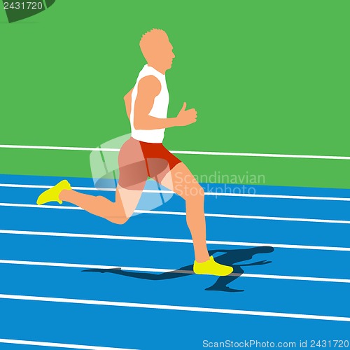 Image of Running silhouettes. Vector illustration.