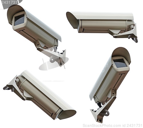 Image of security cameras camera on white background