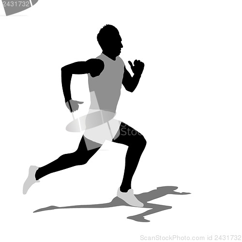 Image of Running silhouettes. Vector illustration.