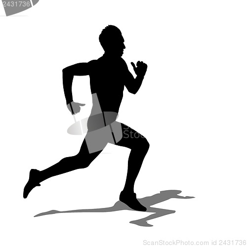 Image of Running silhouettes. Vector illustration.