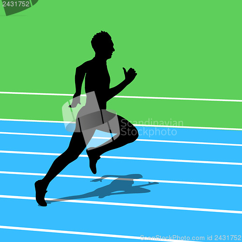 Image of Running silhouettes. Vector illustration.