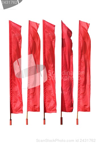 Image of red flags are isolated on a white background