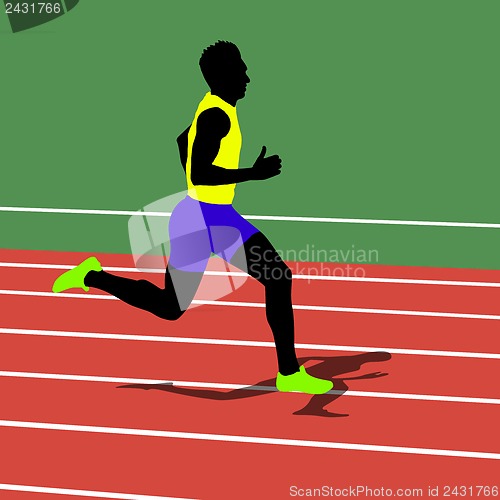 Image of Running silhouettes. Vector illustration.