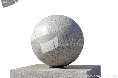Image of Grey granite spheres isolated on a white background