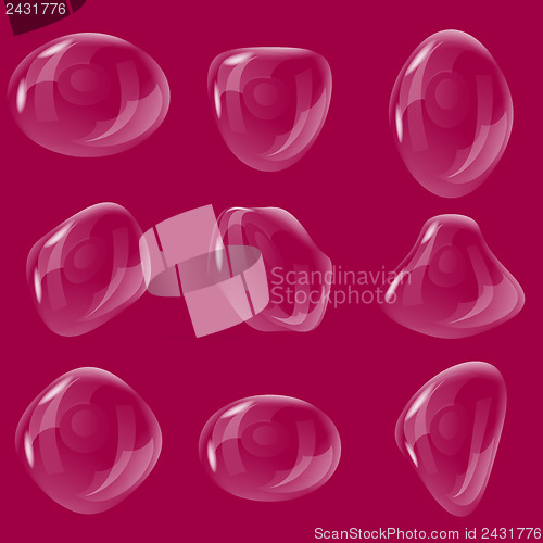 Image of Set of water drops. Vector illustration.