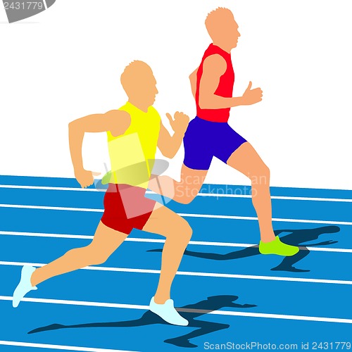 Image of Running silhouettes. Vector illustration.