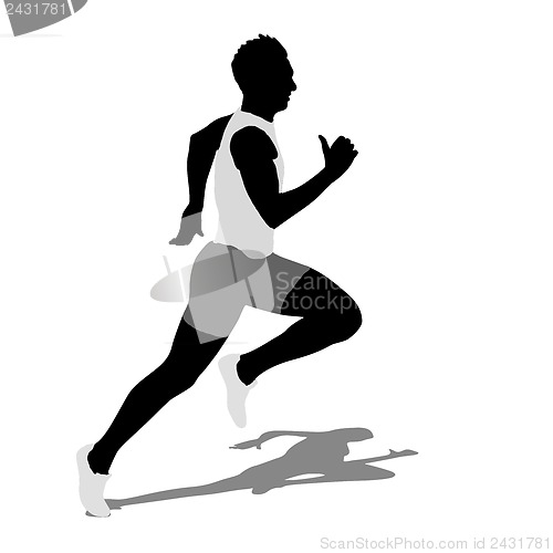 Image of Running silhouettes. Vector illustration.