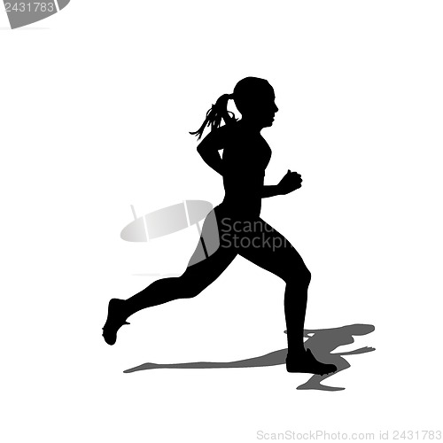 Image of Running silhouettes. Vector illustration.