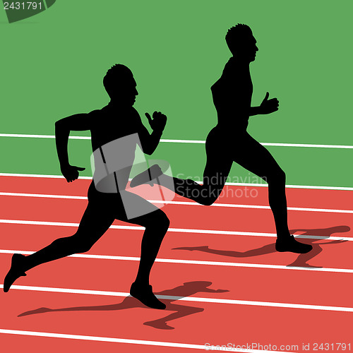 Image of Running silhouettes. Vector illustration.