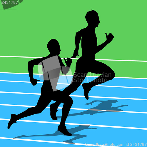 Image of Running silhouettes. Vector illustration.