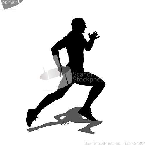 Image of Running silhouettes. Vector illustration.