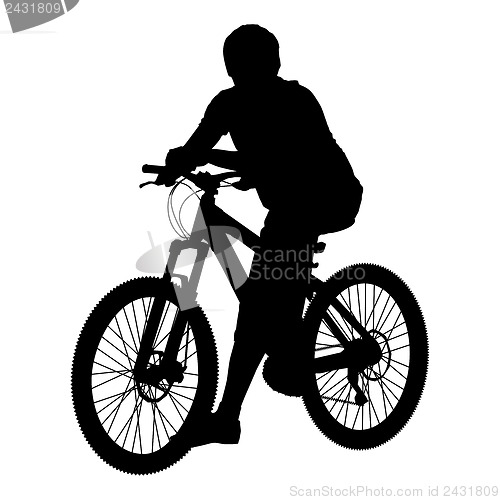 Image of Silhouette of a cyclist male.  vector illustration.