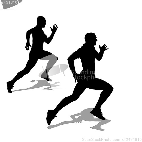 Image of Running silhouettes. Vector illustration.