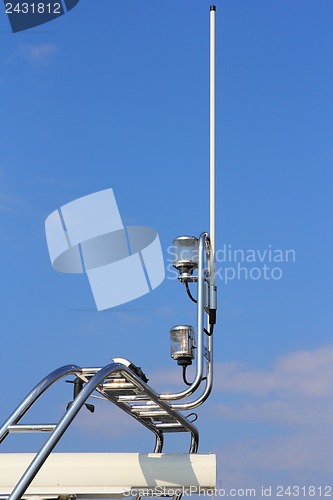 Image of Navigation equipment on luxury boat in the sky