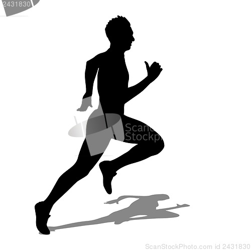 Image of Running silhouettes. Vector illustration.