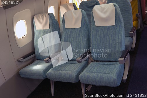 Image of Comfortable seats in aircraft cabin Tu-144.