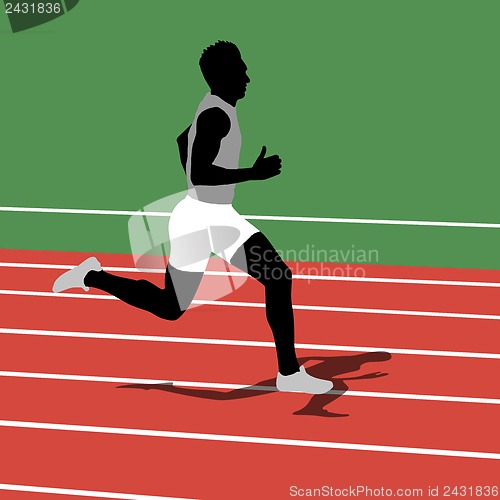 Image of Running silhouettes. Vector illustration.