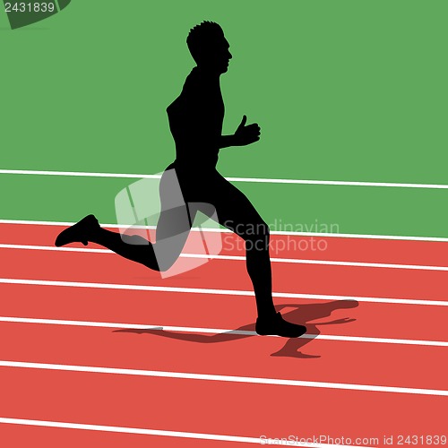 Image of Running silhouettes. Vector illustration.