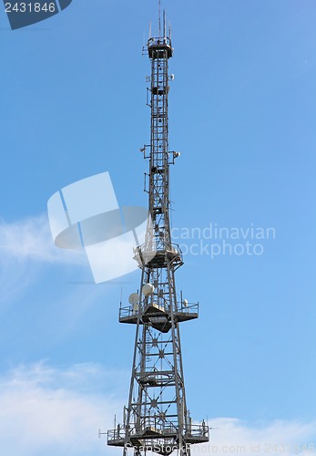 Image of communications tower for tv and mobile phone signals