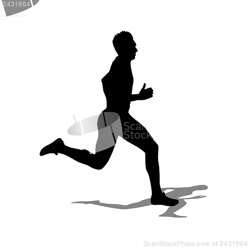 Image of Running silhouettes. Vector illustration.