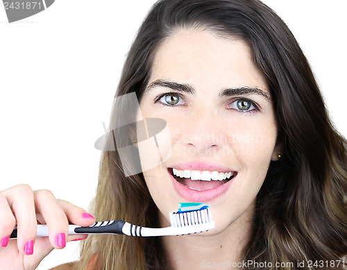 Image of She's all about dental hygiene