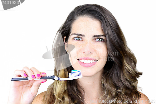 Image of She's all about dental hygiene