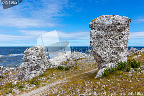 Image of Rock formations on the coastline of Gotland, Sweden