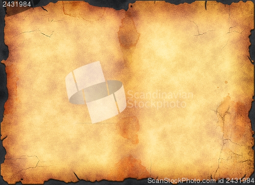 Image of vintage blank stained page from ancient book