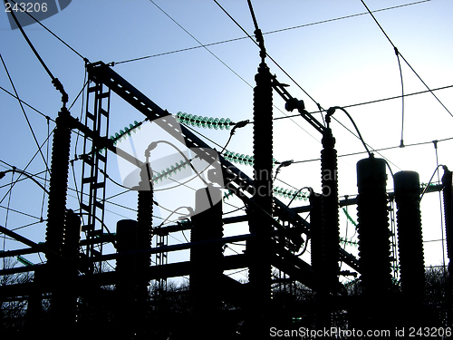 Image of Silhouette of high voltage.