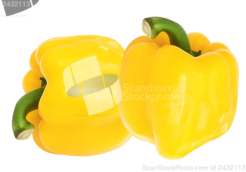 Image of  yellow sweet  bell pepper isolated on white background