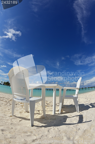 Image of tropical beach chairs