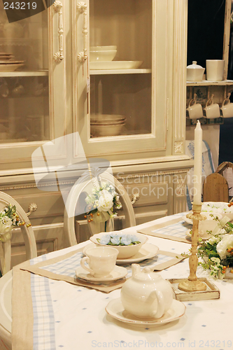 Image of Dining room table with elegant setting